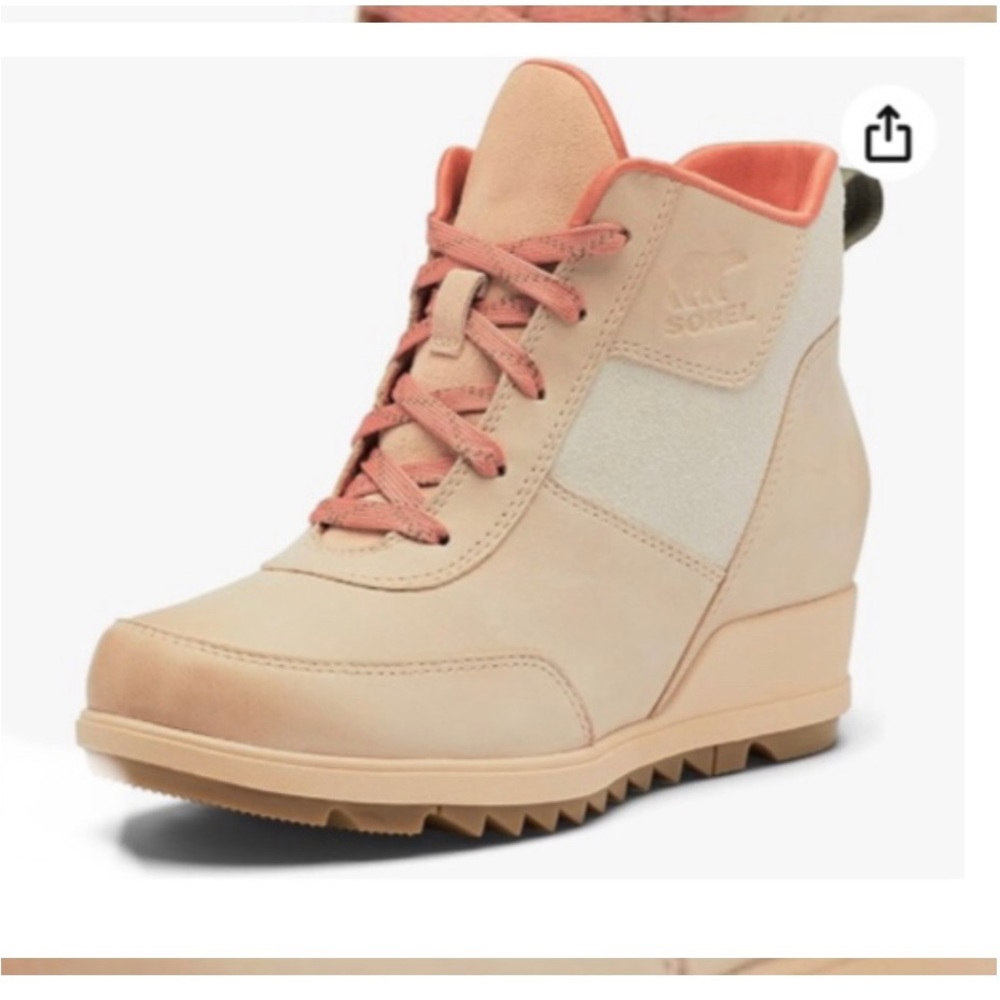 Size 8.5 Sorel Women's Evie Sport Lace Bootie — Waterproof Suede. NWT
